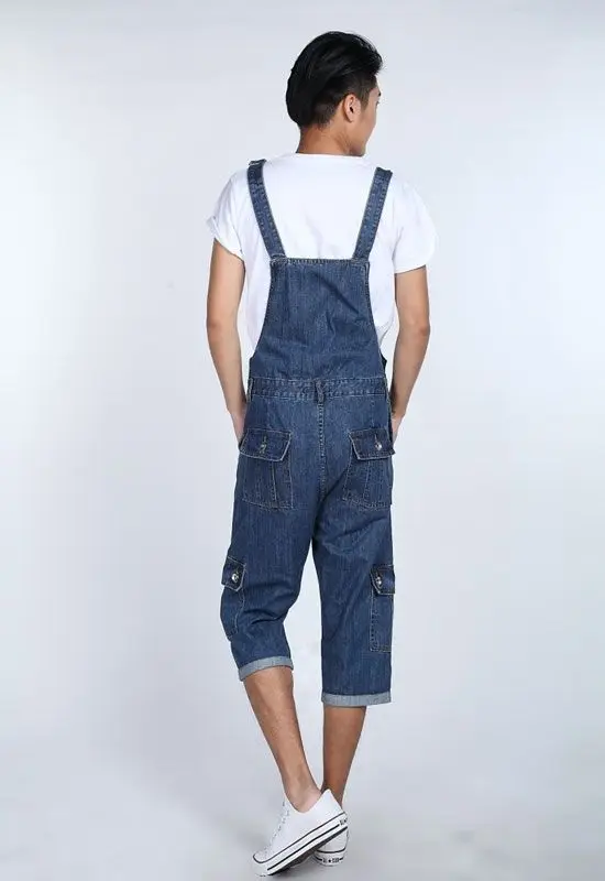 2017 размера плюс 5XL свободные синие джинсы комбинезон Для мужчин осенне весенние