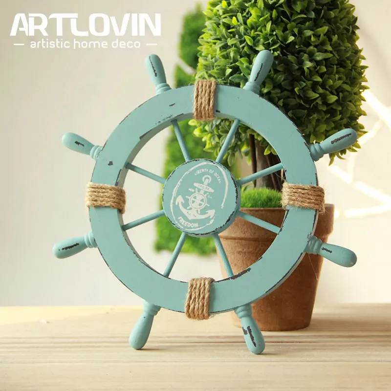 Средиземноморский Морской Настенная Наклейка с деревьями лодка руль ремесло