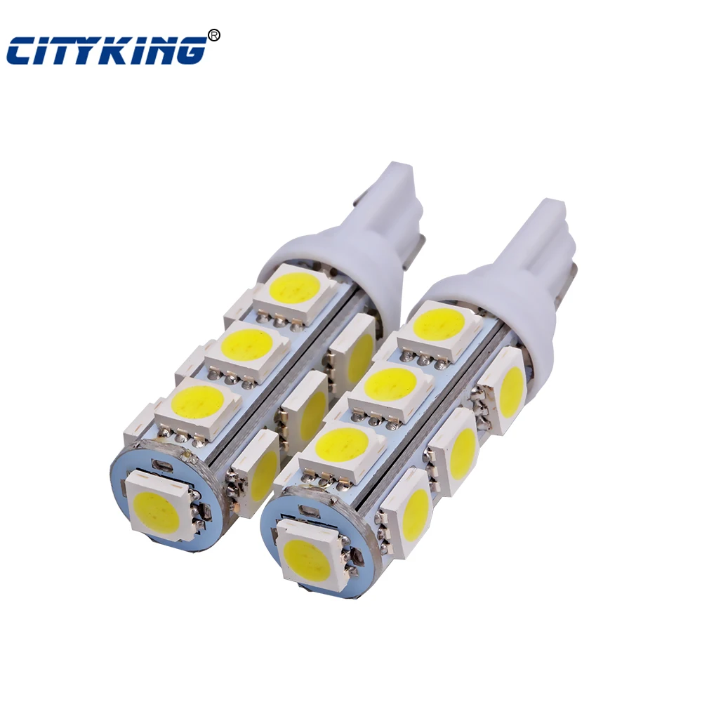 

50pcs T10 13SMD 5050 led indicator Light Auto W5W 196 t10 13LED Signal Light LED W5W 168 Wedge Door Instrument Side Bulb Lamp