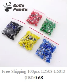 100 шт. E2508-E6012 16AWG провода обжимной контакт изолированный наконечник кабельный наконечник красочные E0508 1008 1508 7508 4012