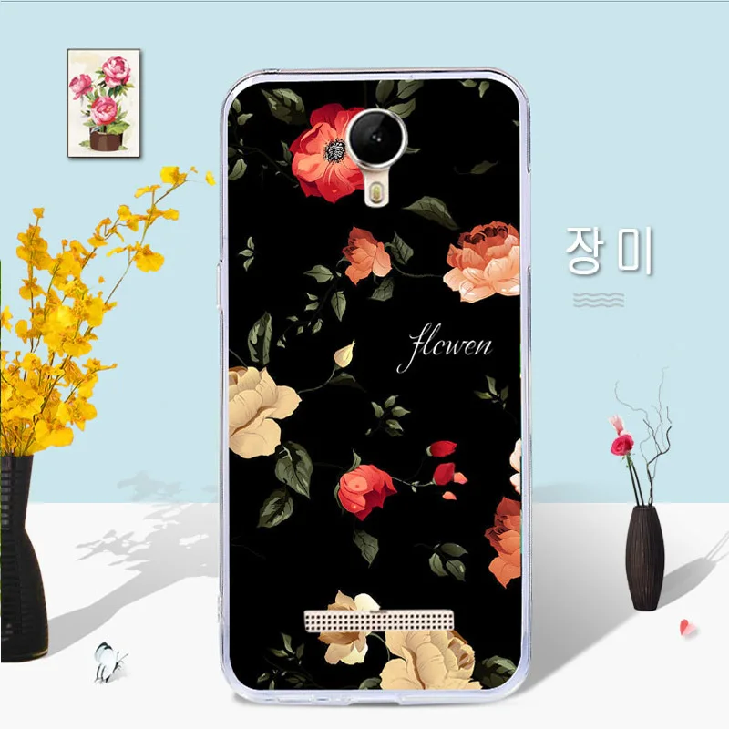 Case For Micromax Canvas Spark 2 Pro Q351 Cover Printed Cute Flamingo Flower Tower Leaves Soft TPU Shell Drawing |