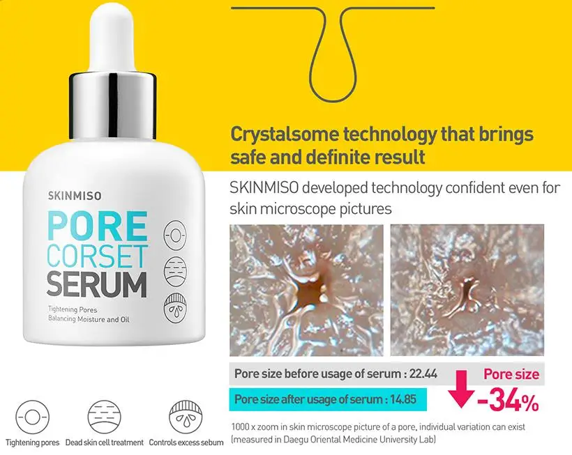 Корсет для пор SKINMISO сыворотка сужения 30 мл очищение контроль кожного сала