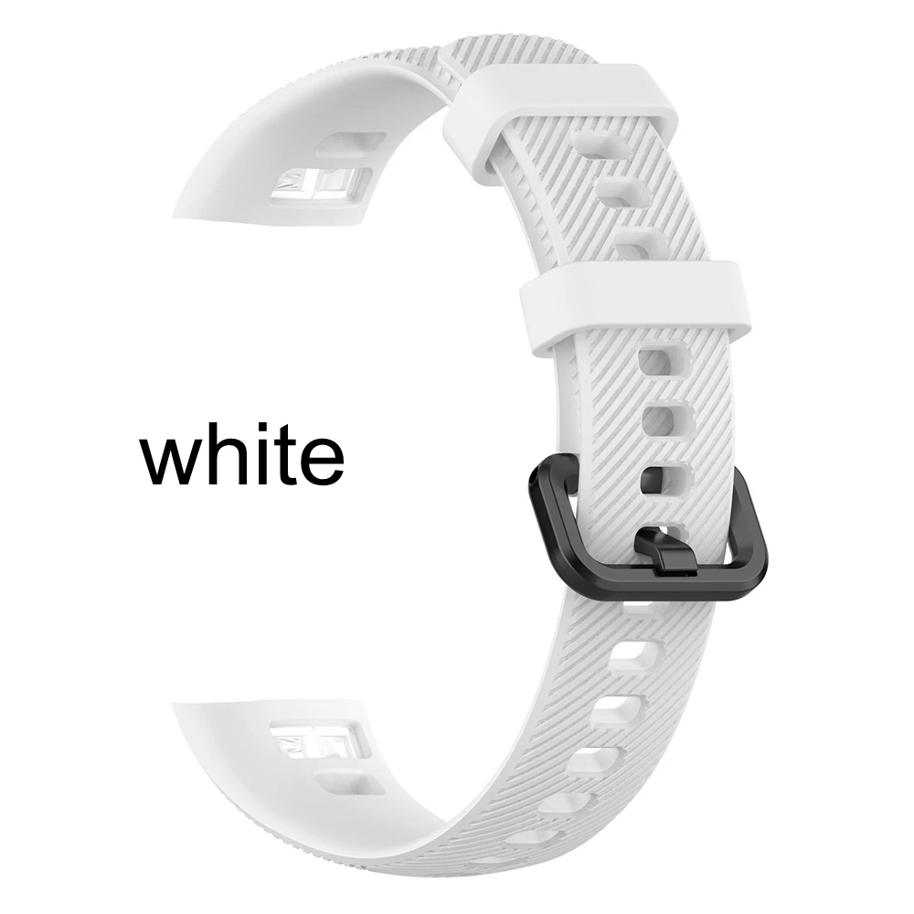white New Soft Sport Rubber Replacement Wristbands High Quality Quick Release Silicone Bracelet Strap For Huawei Honor Band 4 - Цвет: white