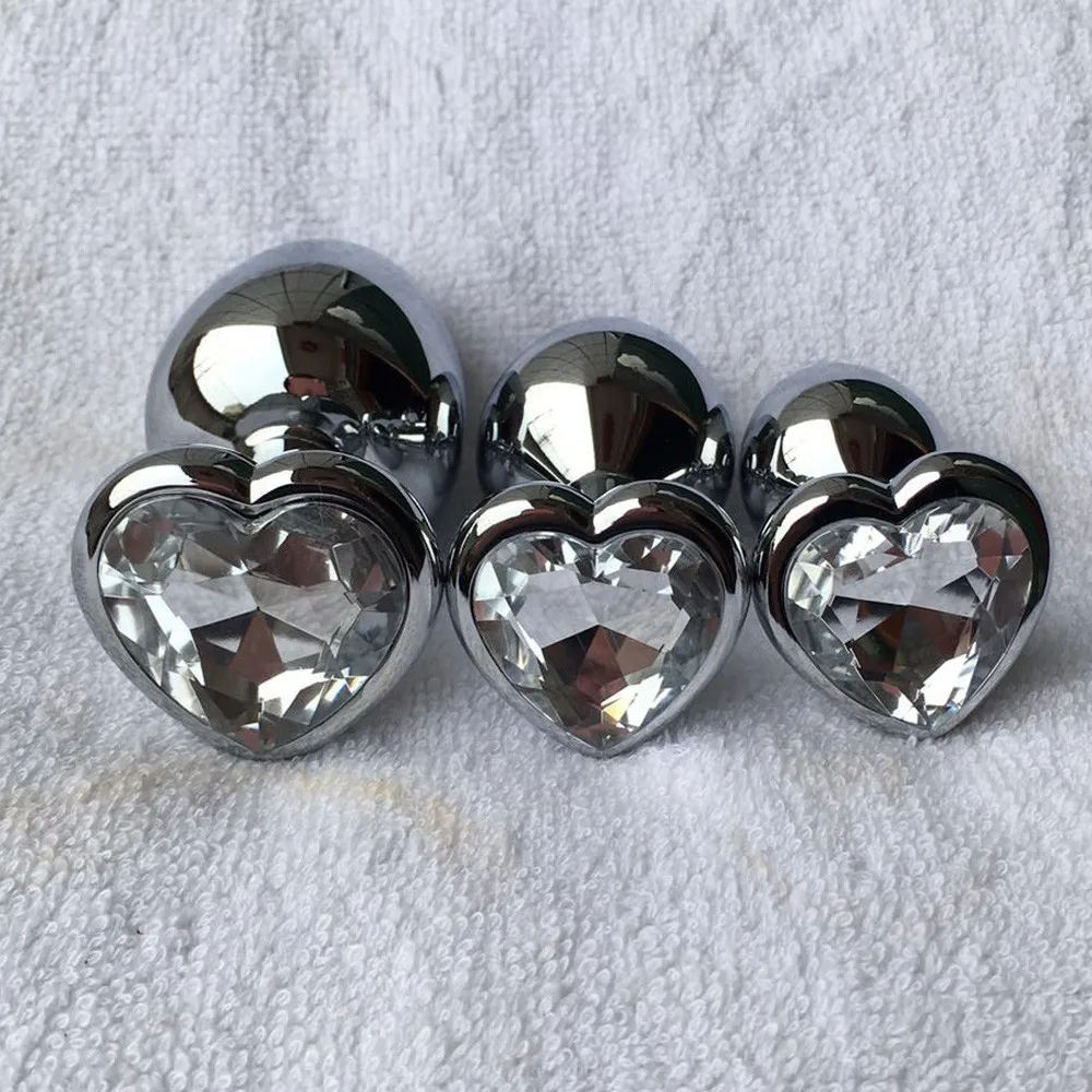 plug anal metal Aluminum alloy sex toys Crystal Silver Colour Metal Backyard Stainless Steel Plug Anal Hitchf W328 |
