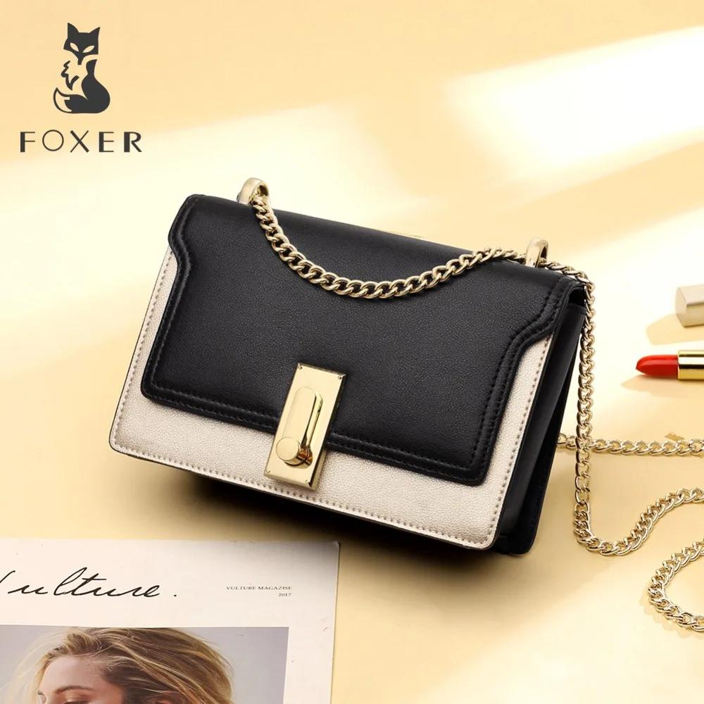 Бренд FOXER эксклюзивный оригинальный женский корейский стиль Шикарный лоскут