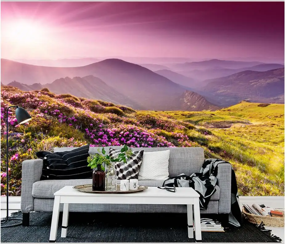 Настенные 3d обои для стен фотообои на заказ с изображением природной горы и