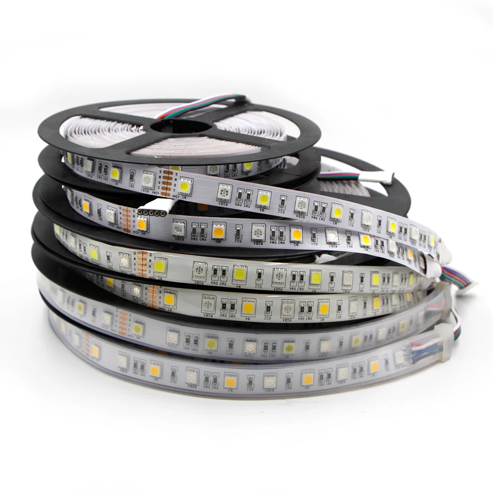 1 м 5 SMD 5050 RGB Светодиодные ленты Водонепроницаемый светодиодный AC/DC 12 V RGBW/RGBWW ФИТА 60