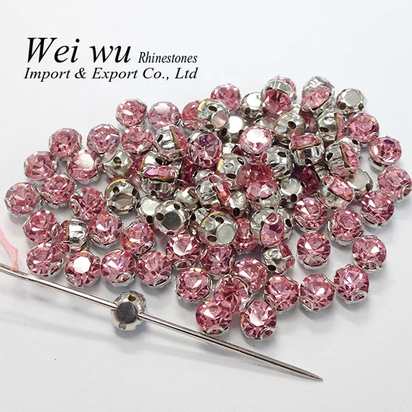 Пришивные хрустальные стразы блестящие стеклянные камни светлая Роза 100 шт./лот 3