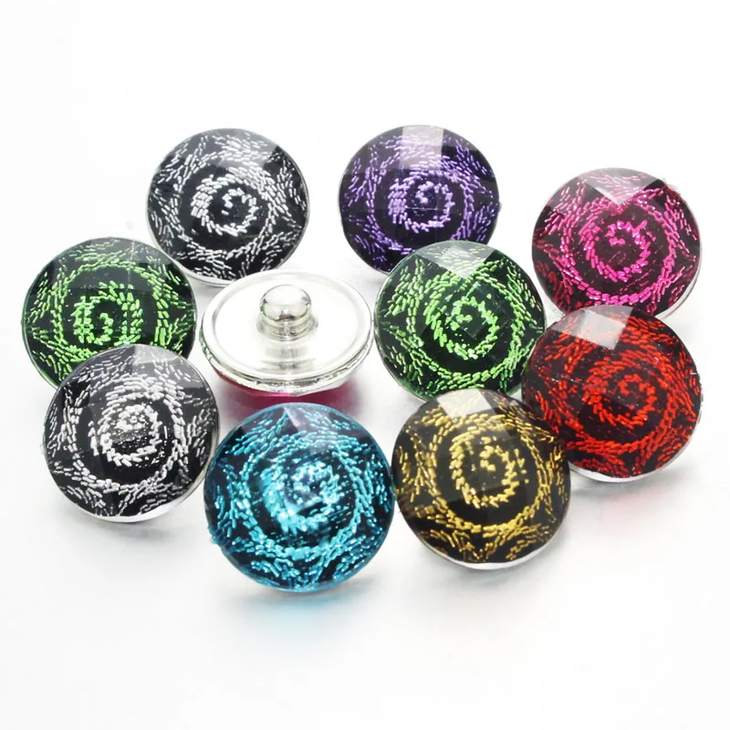 Случайные 10 шт./лот Смешивание 18 мм кнопки ювелирные изделия красочные резиновые