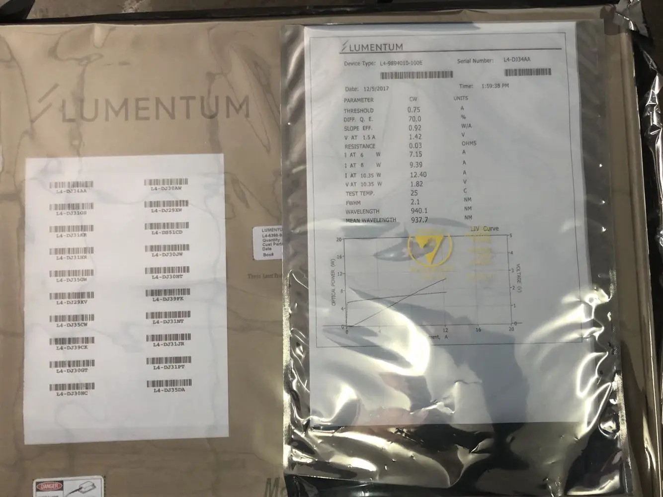 

LUMENTUM 915 940nm10W JDSU L4-9894010-10DE L4-DJ34AA pump laser