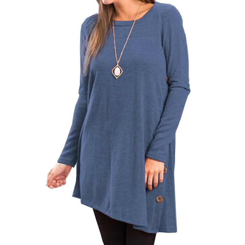 Повседневные осенние зимние мини-рубашки 2018 женские Irregual Hem Button Короткие платья