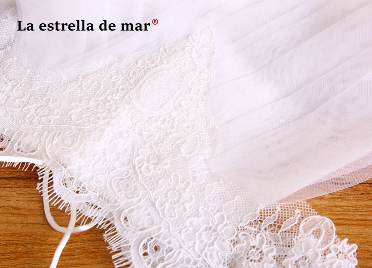 La estrella de mar Свадебная накидка Тюль Кружево sexy V средства ухода за кожей шеи Высокая талия Scoop свадебное болеро дешевые белы
