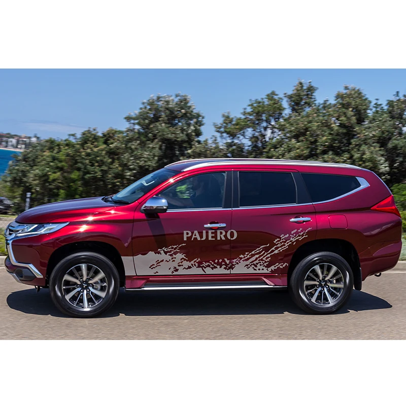 Автомобильные наклейки 2 шт. крутые автомобильные наклейки для боковой двери кузова и грязи, графические виниловые автомобильные аксессуары, наклейки на заказ для mitsubishi pajero sport