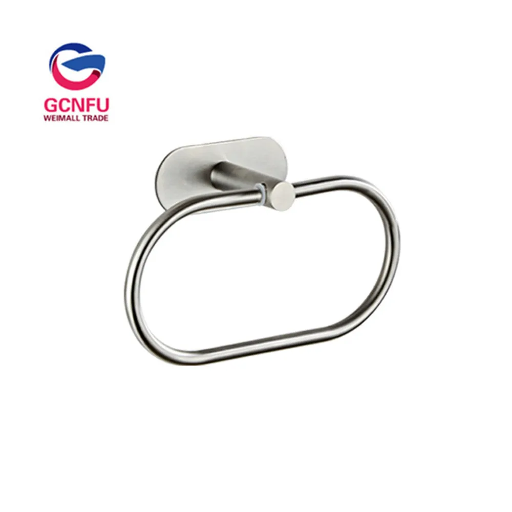

Wholesale High Quality 304 Stainless Steel Drawing Perforation-Free Towel Frame Drill-Free Sticking Single-Rod Towel Ring