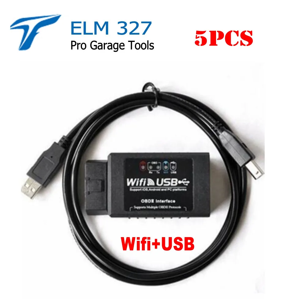 Новинка! ELM327 Wifi + USB сканер Wi-Fi ELM 327 OBDII машина работает со всеми OBD-II протокол