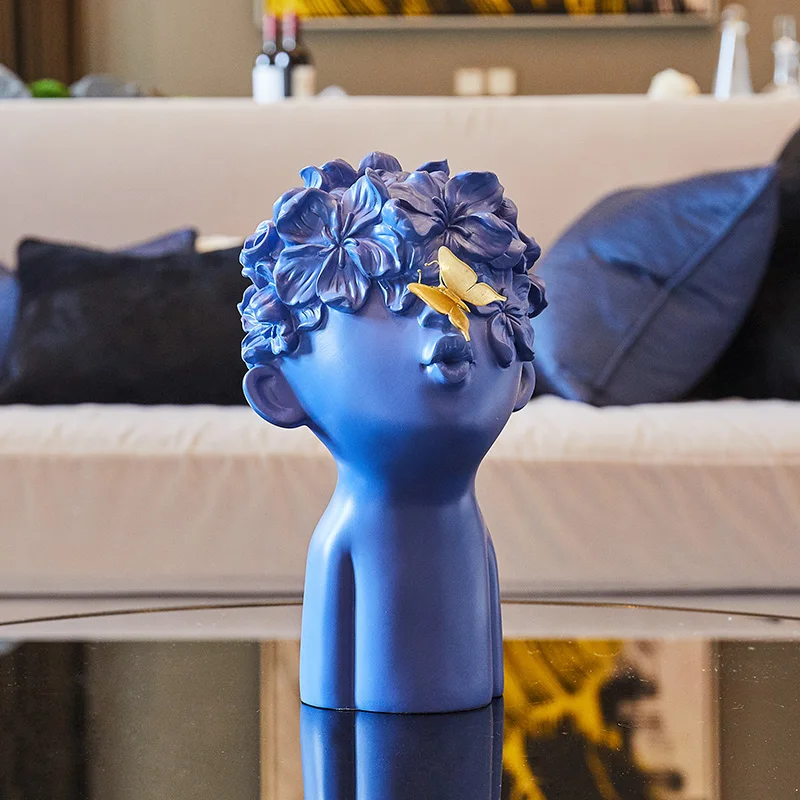 Скандинавская простая статуя из смолы, украшение для гостиной, винный шкаф, Современная Скульптура мальчика, украшение для дома, украшение для кофейного бара