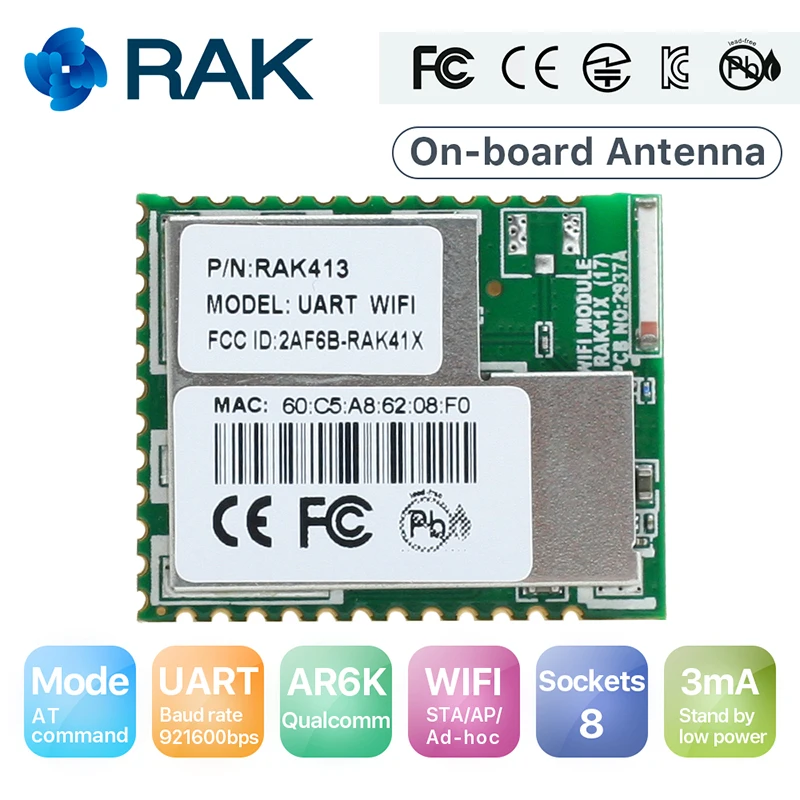 UART WiFi модуль Serial Порты и разъёмы TCP UDP IoT 8 розеток STA/режим AP 3mA низкая Мощность