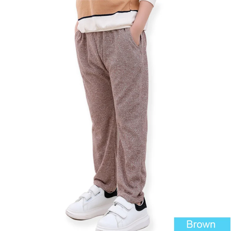 Brown SheeCute/повседневные штаны для мальчиков и девочек; Детские весенне-осенние длинные хлопковые брюки; KZ5276 - Цвет: Brown