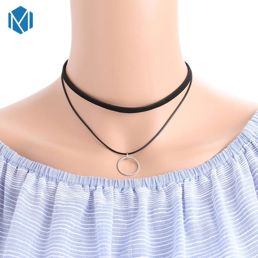 MISM New 4 Pcs/Set Crystal Choker Pearl Necklace Women Retro Collier Femme Velvet Layered Black Lace Jewelry Lady Kolye | Украшения и