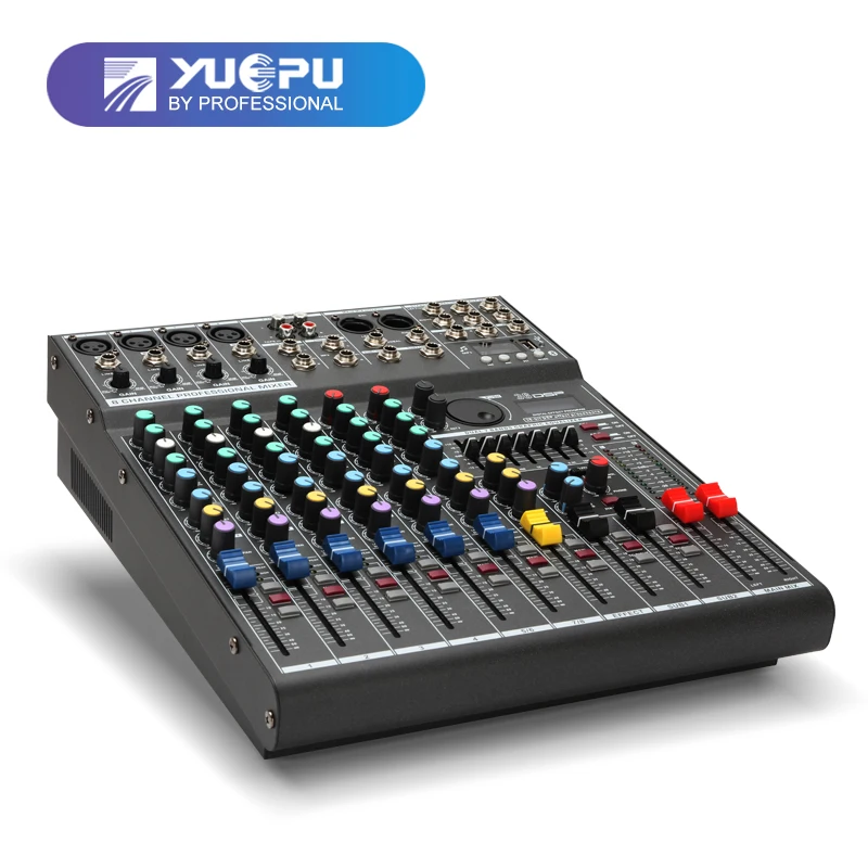YUEPU RU 8T Pro профессиональный звуковой аудиомикшер 8 каналов 48 В фантомное питание