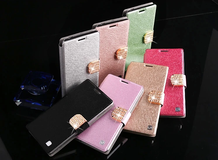 luxury fashion flip bling diamond leather case cover stand for lenovo a859 a678t a390t a820 s820 p780 k900 a516 s890 s650 |