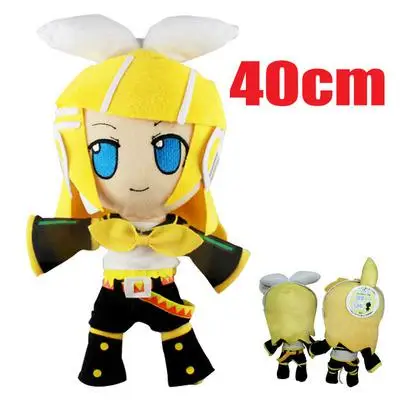 Amine Hatsune Мику плюшевые игрушки 25 см/45 см милый Вокалоид кагамин Рин Лен мягкие фигурки Косплей Кукла для девочек детские подарки - Цвет: Черный