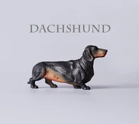 pvc figure animal model of pet dachshund dog toy 2pcsset