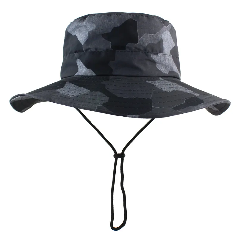 Gray Camo Мужская и женская панама, водонепроницаемая камуфляжная кепка, складная Кепка-ведро, уличная Кепка для пеших прогулок, рыбалки, сафари, УФ-защита, Солнцезащитная шляпа - Цвет: Gray Camo