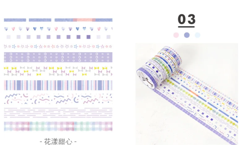 03 10 шт./кор. милый черный лента Washi Бумага DIY планировщик изоляционная лента клейкая наклейки с лентами Декоративные Канцелярские Ленты - Цвет: 03