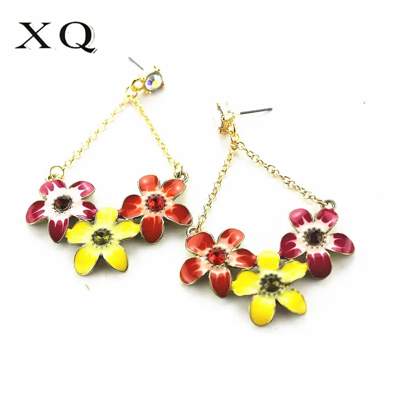 XQ zinc alloy stars moon asymmetrical long chain tassel earrings fashion women wedding accessories Korean new 2019 | Украшения и