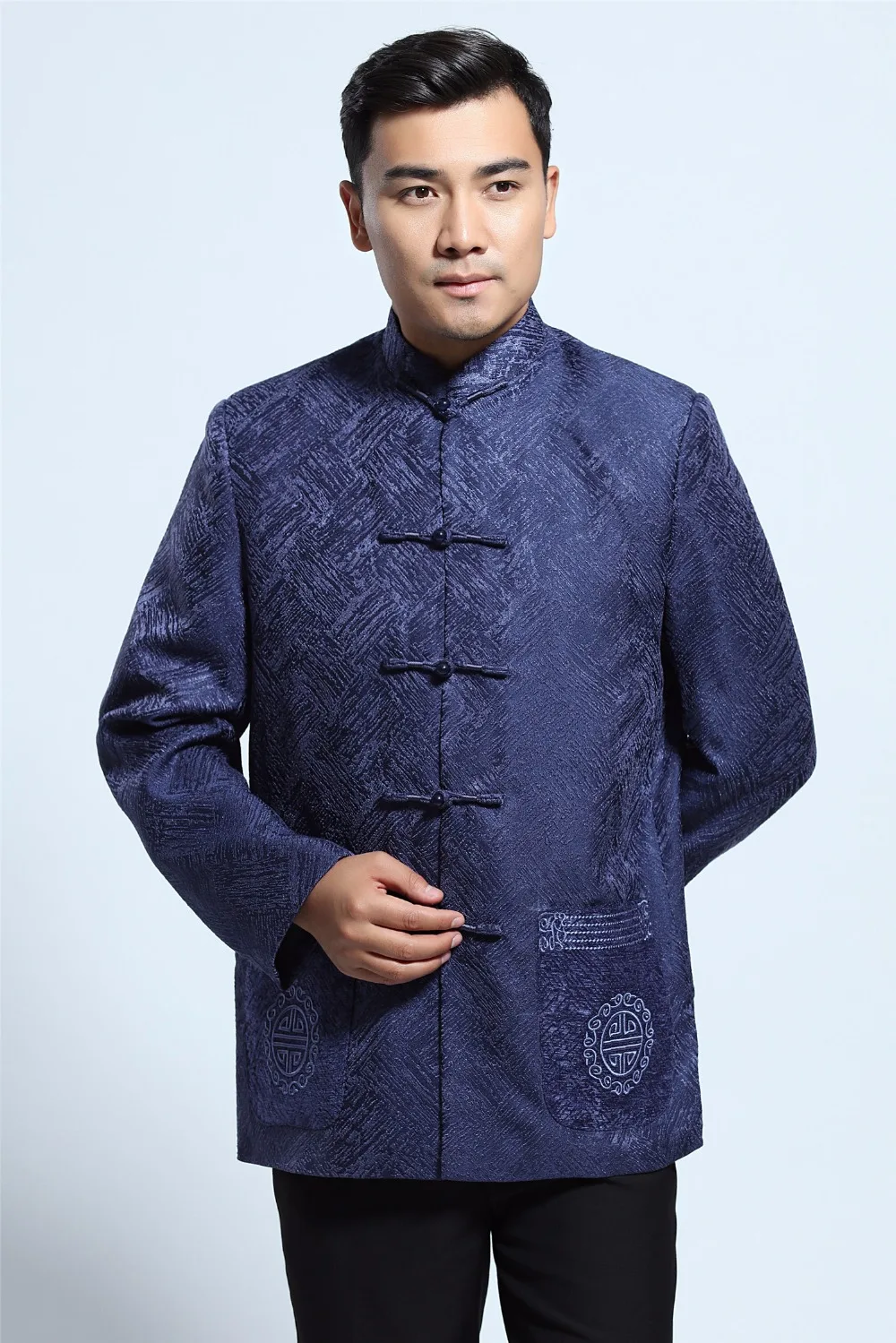 Мужская шерстяная куртка в китайском стиле с длинным рукавом|tops chinese|chinese style