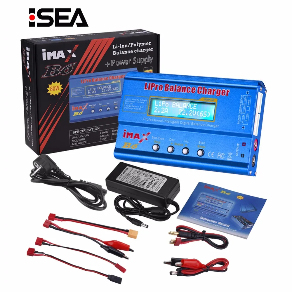 80W with AC Adapter iMAX B6 80 Вт RC зарядное устройство 15 в 6A источник питания RC Lipo батарея Dis зарядное устройство 50 Вт B6 и 12 В 5A адаптер переменного тока дополнительный баланс зарядное устройство - Цвет: 80W with AC Adapter