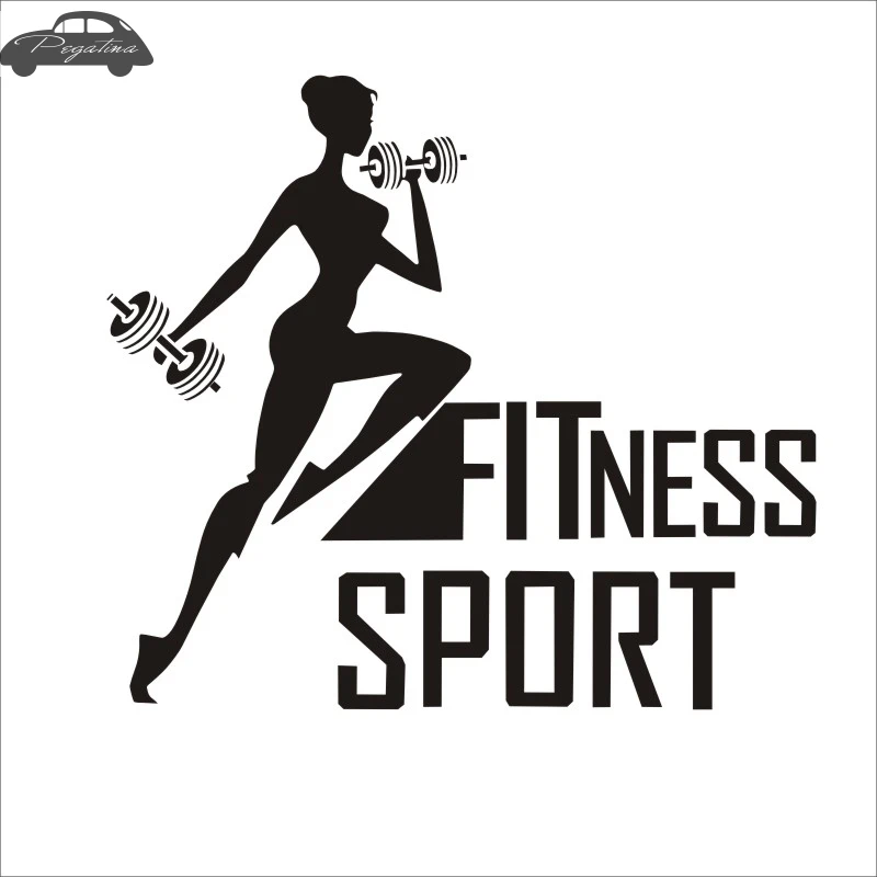 Автомобиль спортзал наклейка фитнес девушка Кроссфит гантели Бодибилдинг
