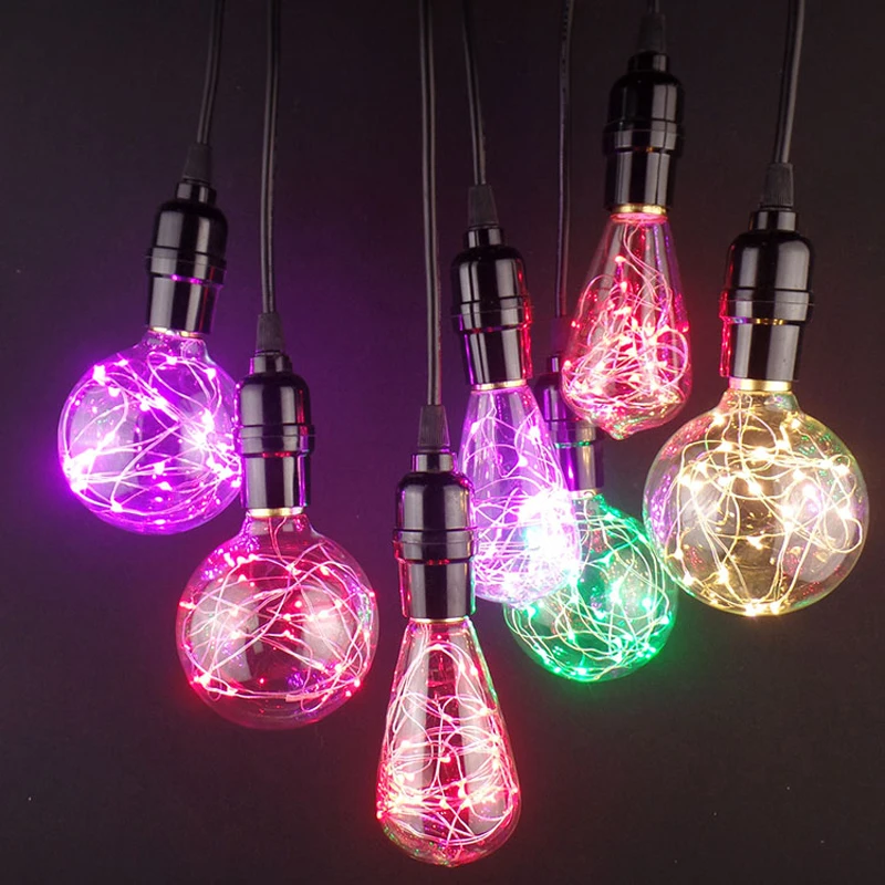 

Vintage Edison Bulbs E27 LED RGB Colorful Light Christmas Xmas Bulb Retro Edison Light For Pendant Lamp