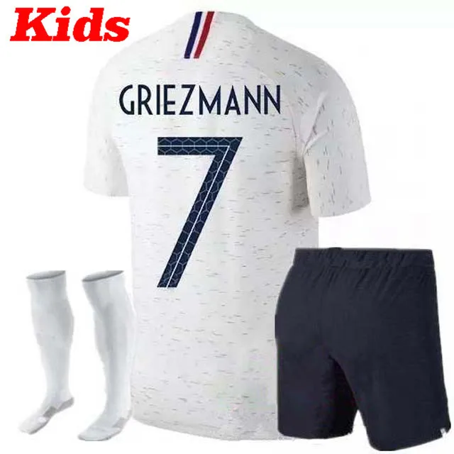 2 звезды дети 2018 Franceing World Cup футбольные майки MBAPPE GRIEZMANN POGBA 18 19 de foot Футбол Детские