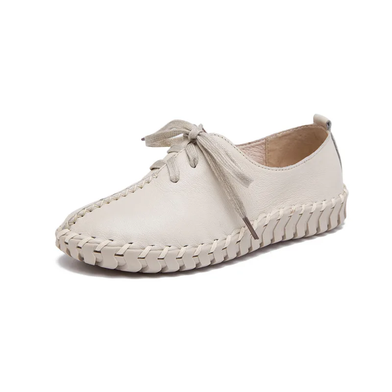 Женские повседневные туфли из натуральной кожи Новинка весна лето 2017 модные на