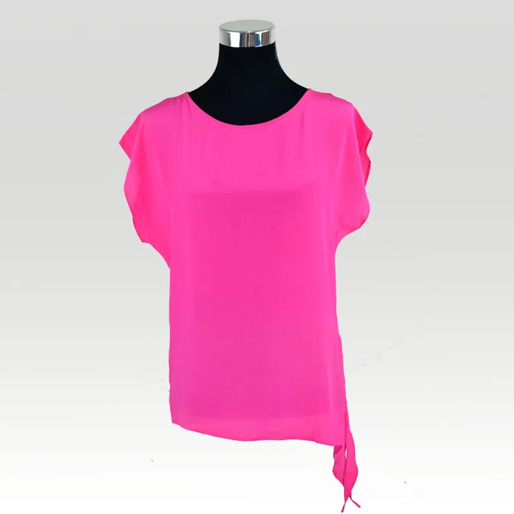 Рубашка женская из 100% натурального шелка однотонная свободного размера | Женская