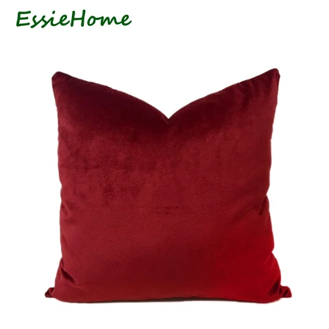 Роскошный шелковый глянцевый бархатный бордовый темно-красный бархатный чехол для подушки ESSIE HOME