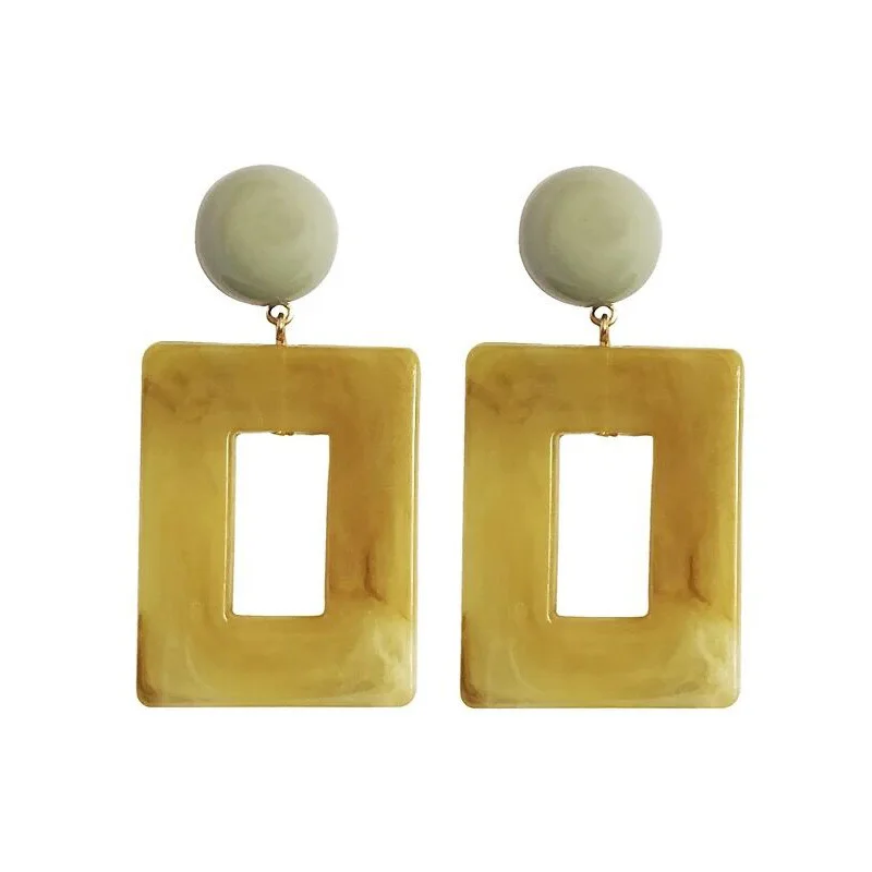 GWACC корейские акриловые большие полые Висячие серьги для женщин модные