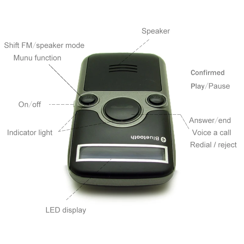 FDOMAIN авто беспроводной Солнечный Bluetooth handsfree car kit Громкая связь встроенный fm