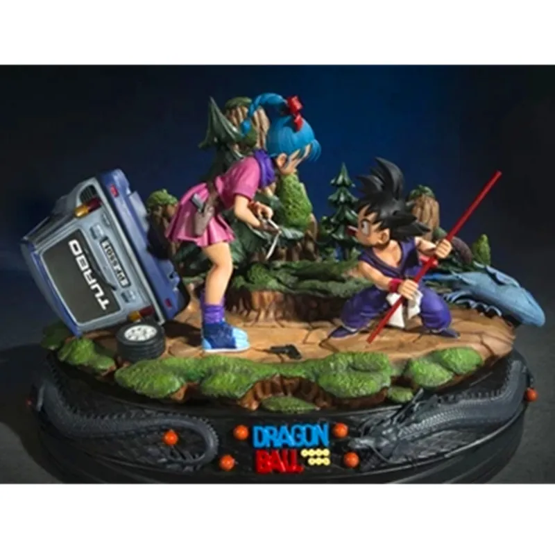 Многоцветный Dragon Ball DBZ Little GOKU Bulma первая коллекция 1/6 GK статуя из смолы фигурка Коллекционная модель игрушки G2392 - Цвет: Многоцветный