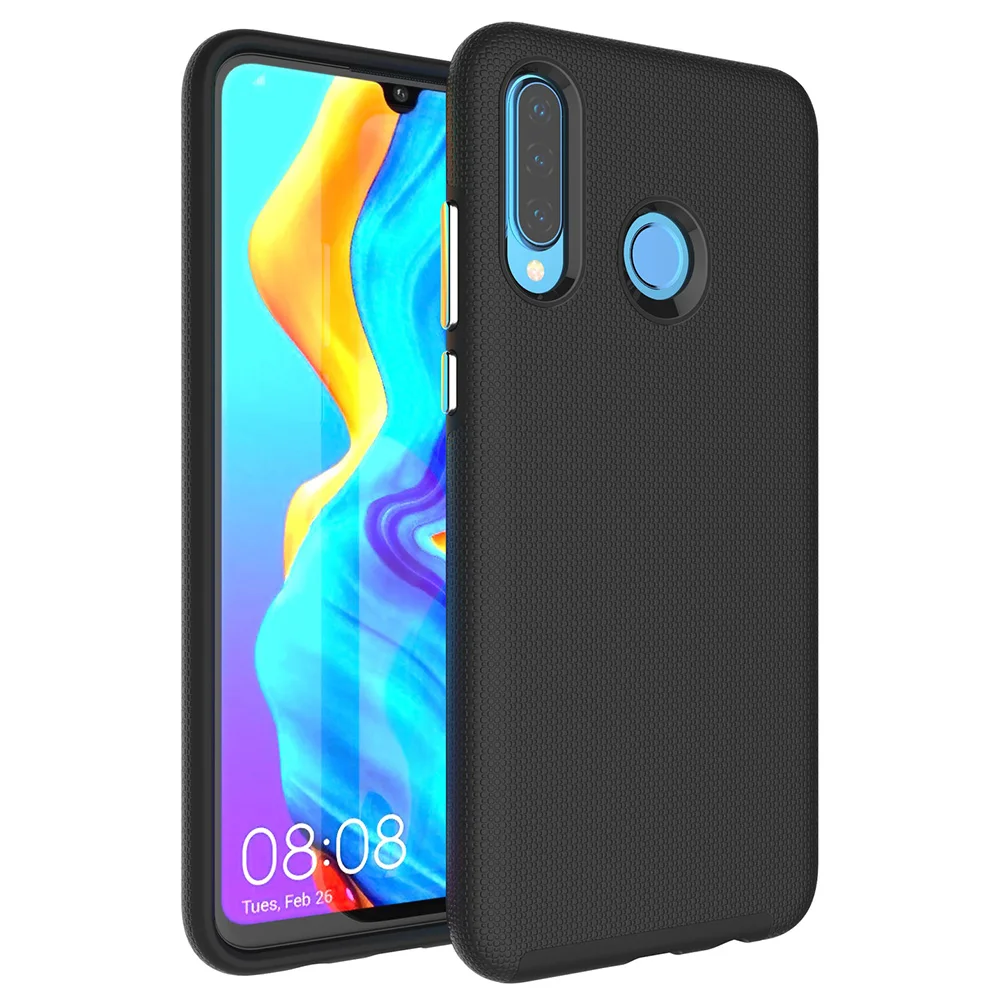 Для huawei P30 Pro Чехол P20 Lite армированный ТПУ+ PC двухслойный противоударный чехол для телефона Nova 4e 3e Силиконовый прочный нескользящий чехол