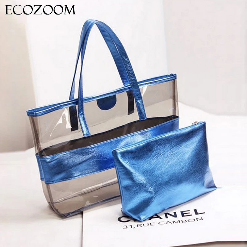 Женская модная прозрачная сумка из ПВХ летняя кристальная водонепроницаемая