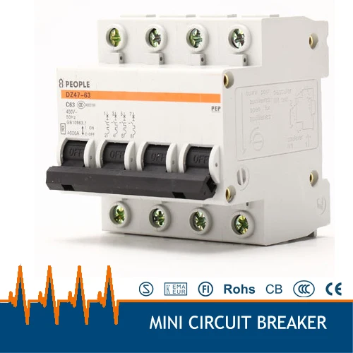 DZ47 63 4P Бесплатная доставка ампер миниатюрный выключатель mcb|circuit breaker breakerminiature