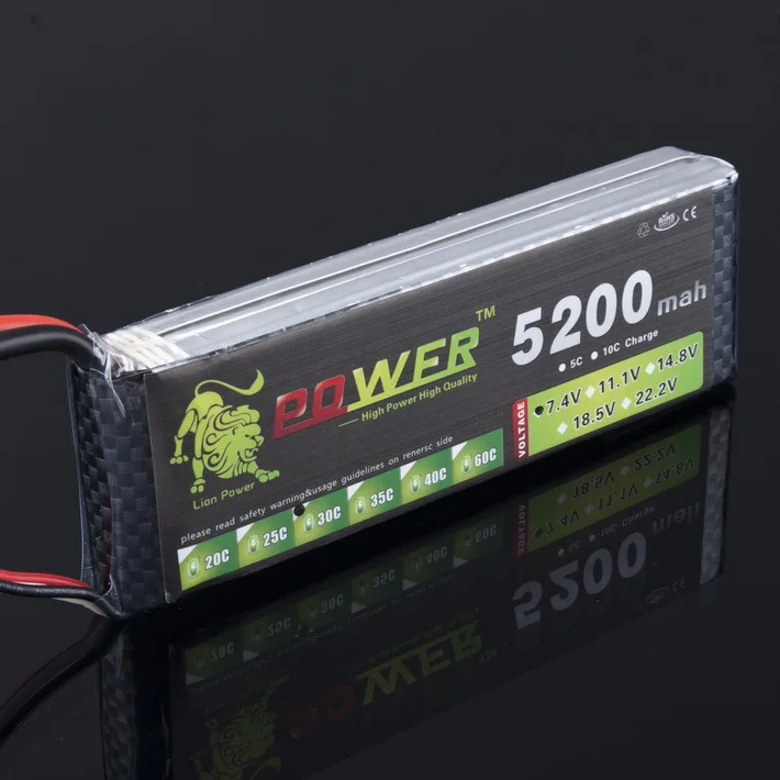 Львиная сила 2 S 7 4 В 5200 мАч 30C Lipo аккумулятор для автомобиля Rc багги Monster Truck
