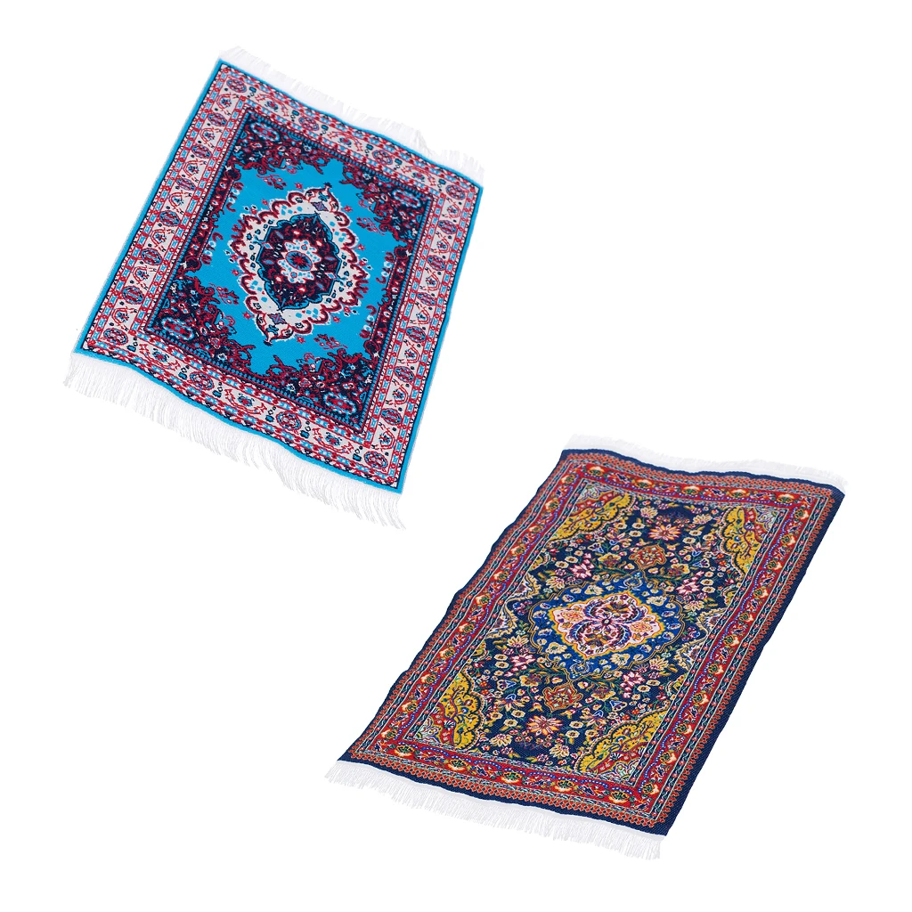 2 шт. миниатюрный напольный коврик с вышивкой для кукольного домика 12 дюймов в