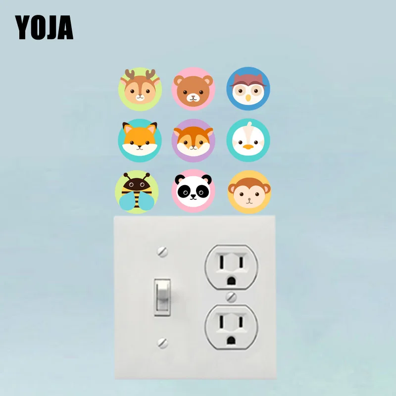 Наклейка на стену с мультяшными животными и пчелами YOJA переключатель цветов