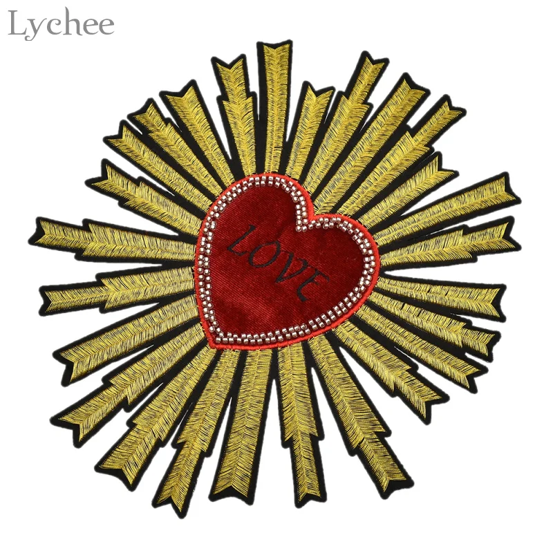 Вышивка Lychee нашивка в форме сердца блестящие нашивки ручной работы для одежды