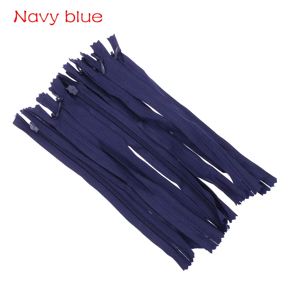 navy blue 10 шт./лот Высокое качество 20 см длина красочные нейлоновые молния портной одежды швейные изделия ручной работы DIY аксессуары 23 Цвета - Цвет: navy blue