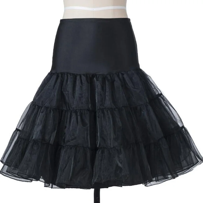 Black Skirt Белая и зеленая юбка из тюля пышный подъюбник с высокой талией юбка в стиле "Ретро" Лолита качели Винтаж 50 s 60 s рокабилли Кринолин Нижняя юбка - Цвет: Black Skirt